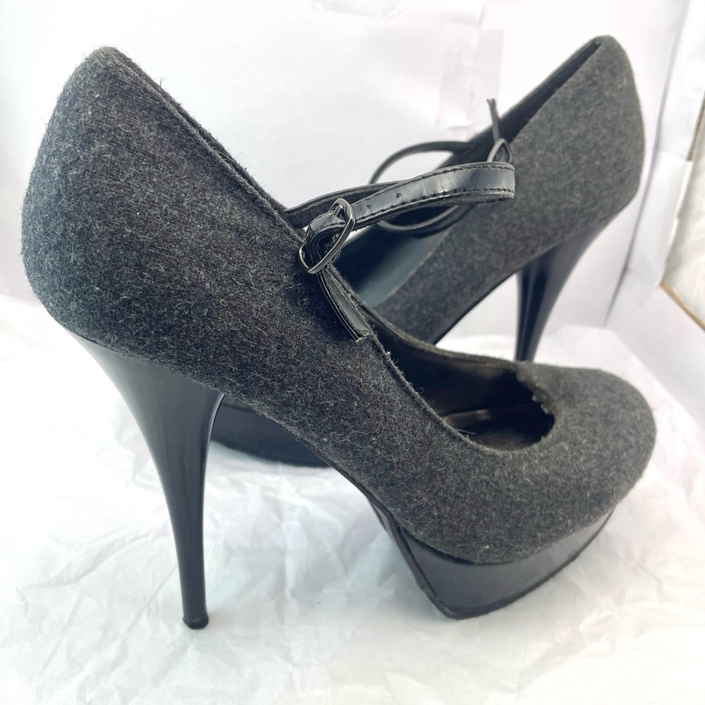 💣Candie’s Dark Charcoal Grey & Black Stiletto Pump Style Very High Heels Size 9